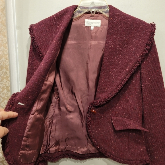 Italian Designer Erreuno Vintage Wool French Style Bouclé Blazer - Sz 44 EU - Picture 2 of 9